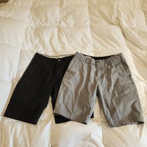 Volcom Men’s Shorts Lot Size 30 – Black & Gray Chino  Casual Skate Surf